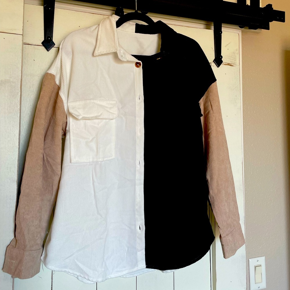 SHEIN shacket size Large, multicolored. Never worn!